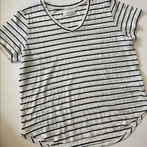 CJLA Black and White Striped Lightweight Tee